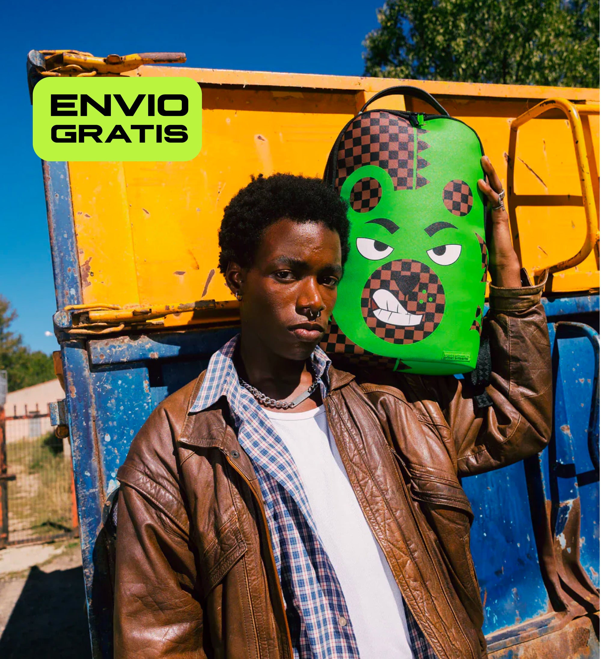 Mochila Sprayground DLXSV GREEN MONEY BEAR SPLIT